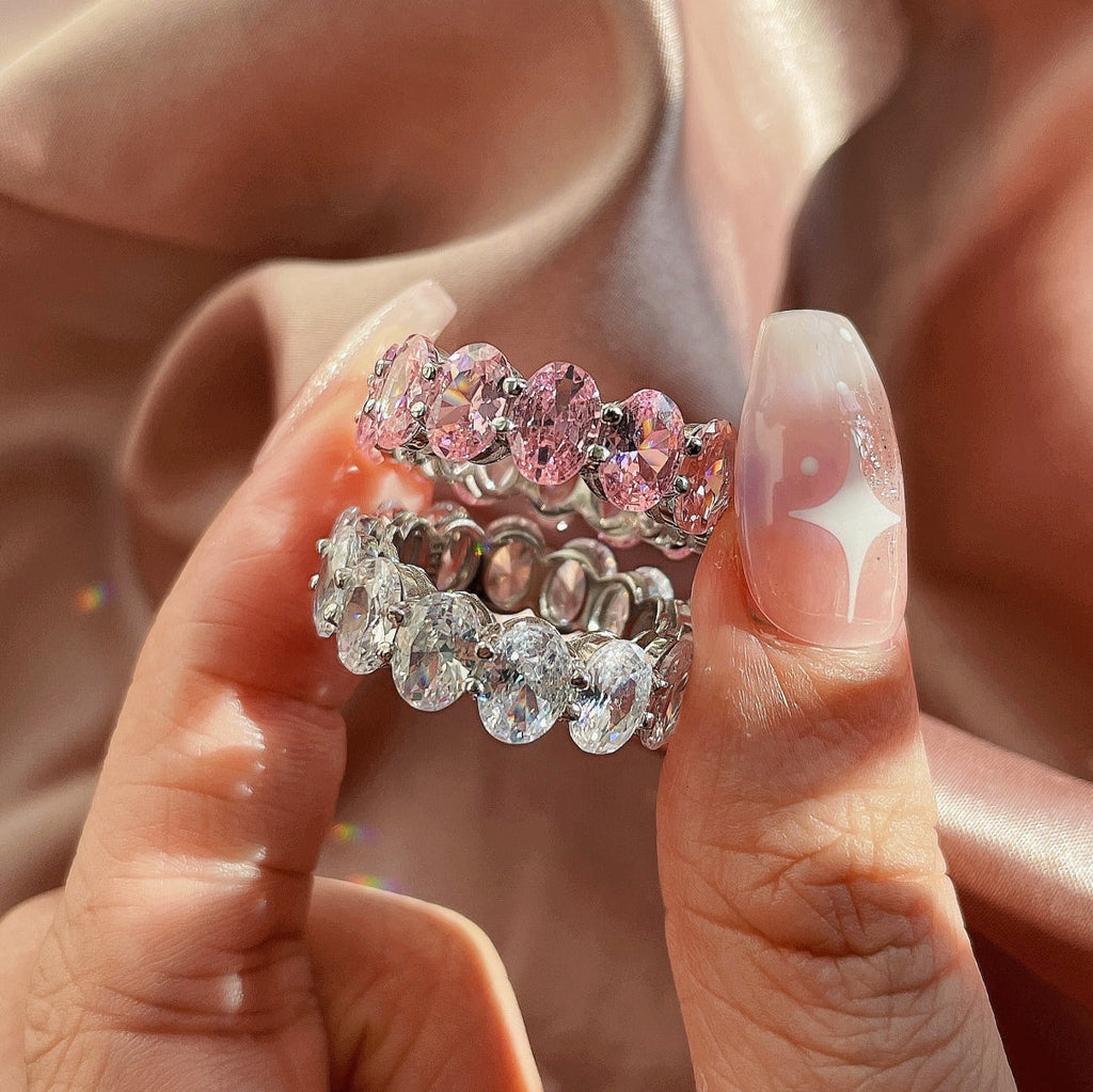[Lumi Jewels]Dainty Elongated Cushion Cut Tennis Ring