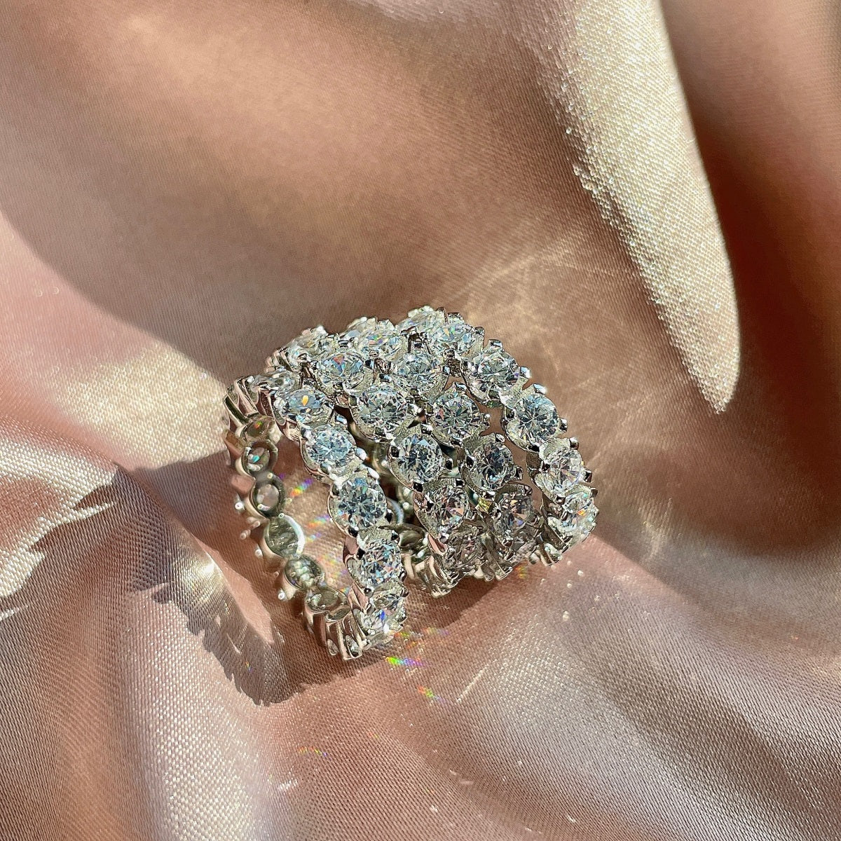 [Lumi Jewels]Eternity Round Cut Tennis Ring
