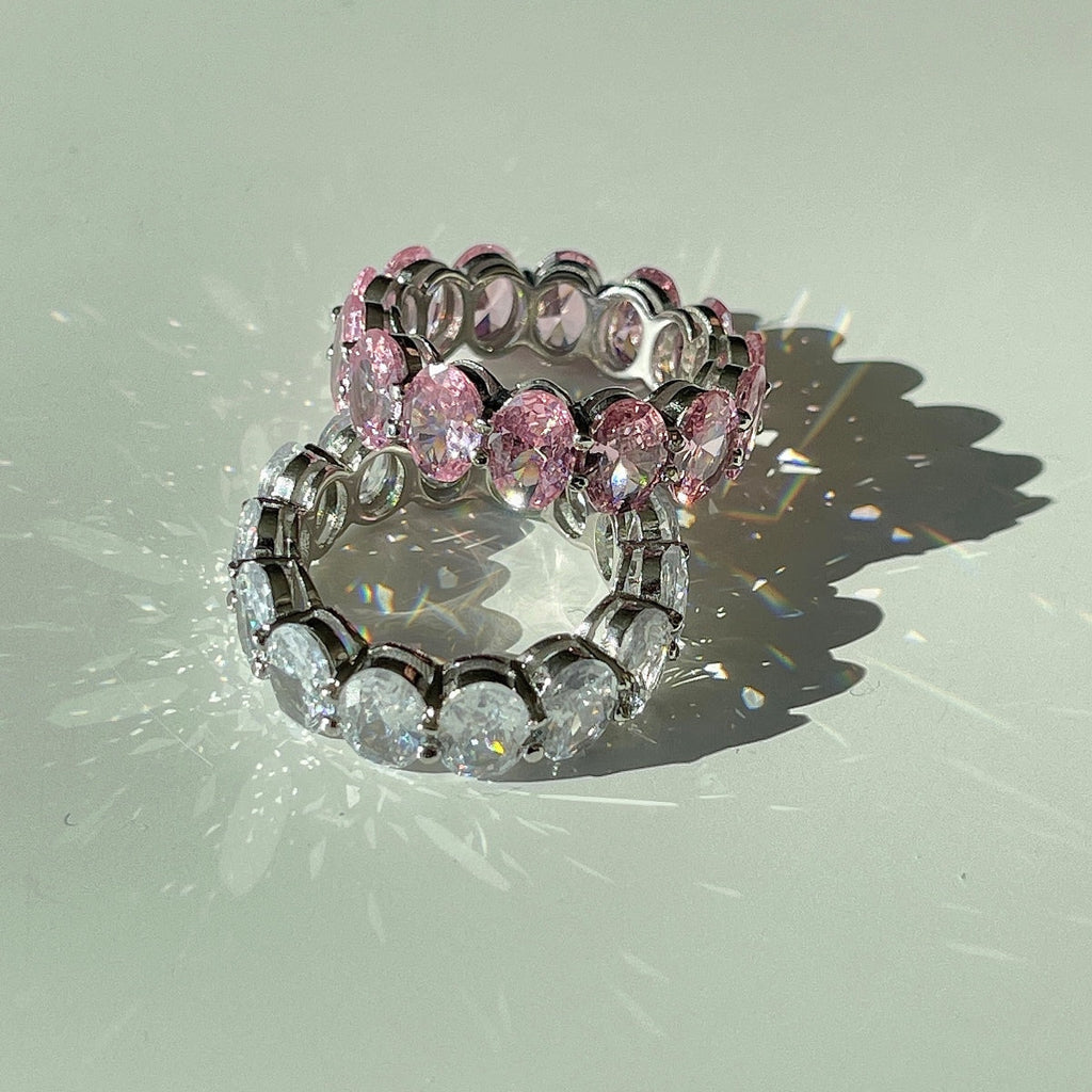 [Lumi Jewels]Dainty Elongated Cushion Cut Tennis Ring