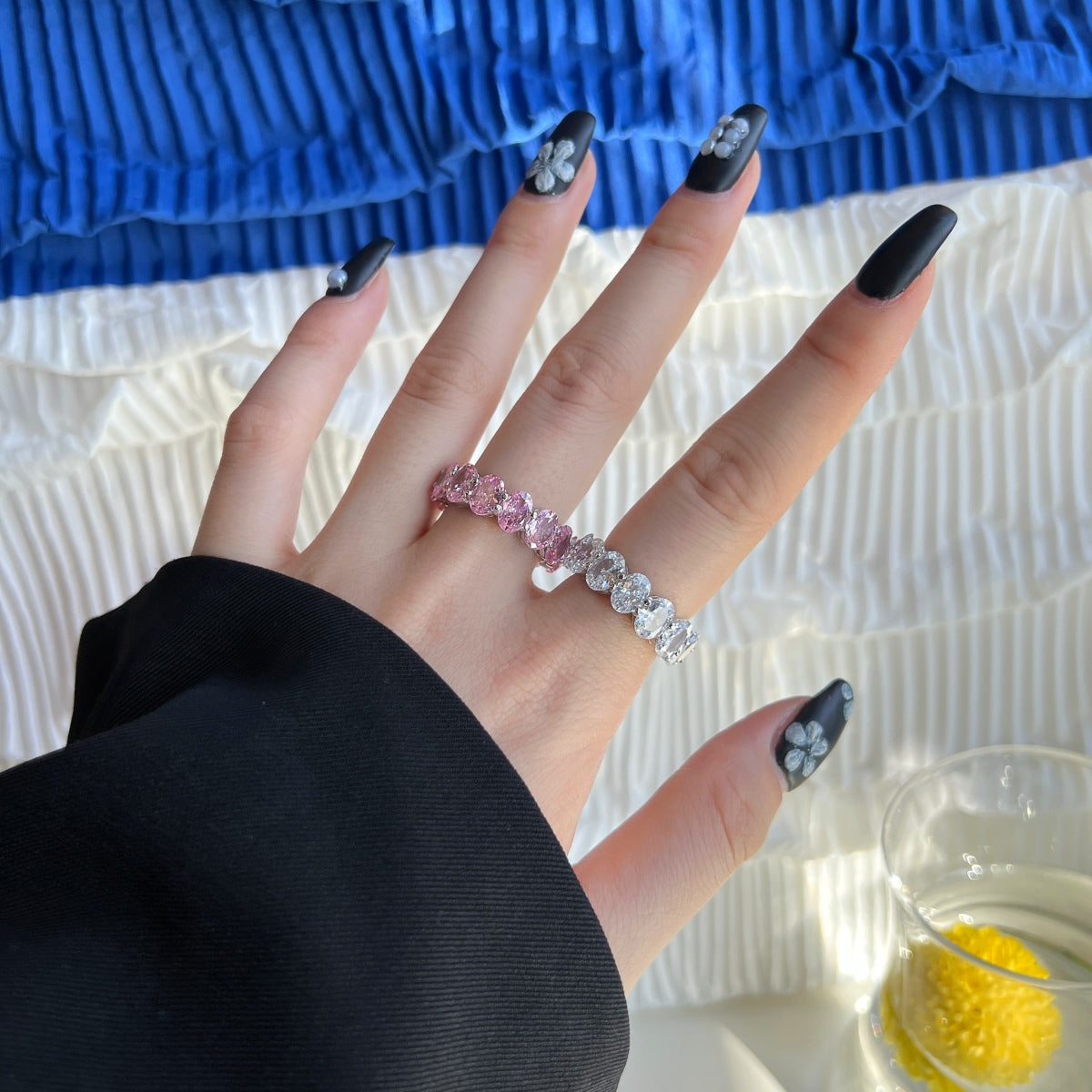[Lumi Jewels]Dainty Elongated Cushion Cut Tennis Ring