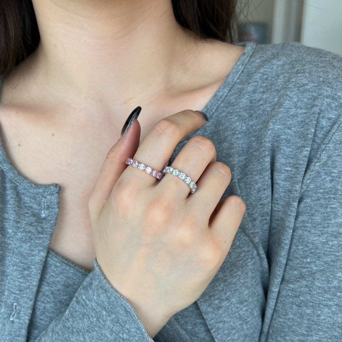 [Lumi Jewels]Eternity Round Cut Tennis Ring