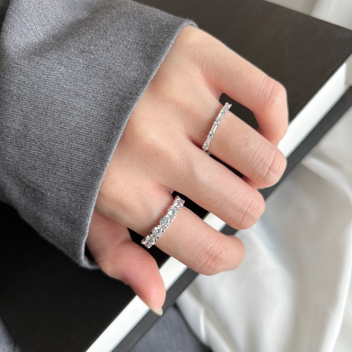 [Lumi Jewels]Eternity Round Cut Tennis Ring