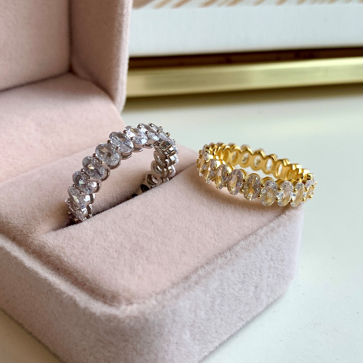 [Lumi Jewels]Ornate Oval Cut Tennis Ring