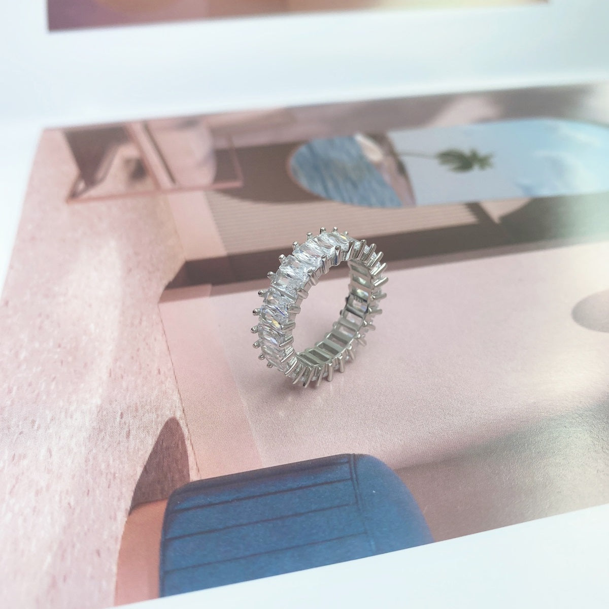 [Lumi Jewels]Unique Colorful Radiant Cut RIng