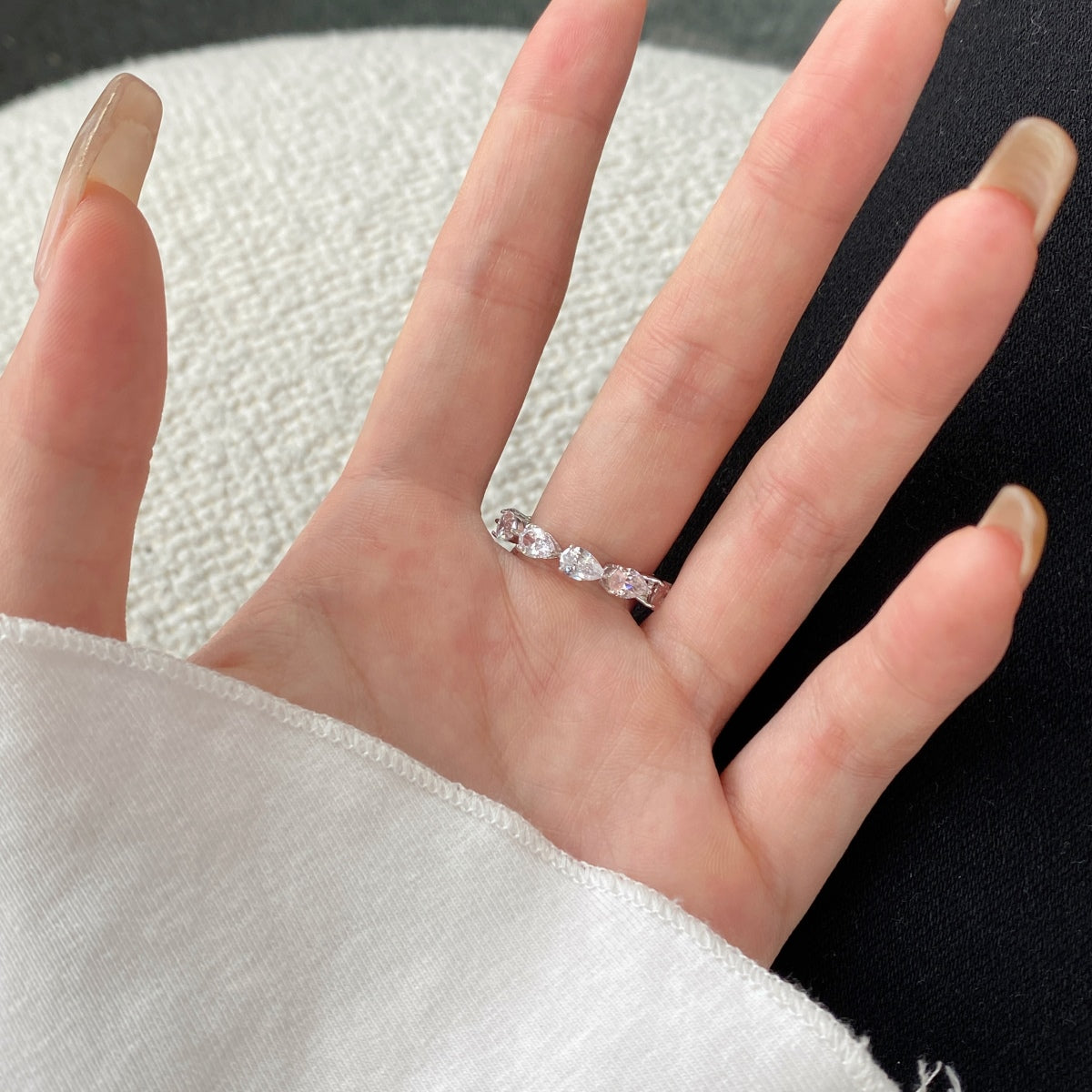 [Lumi Jewels]Exquisite Pear Cut Tennis Ring