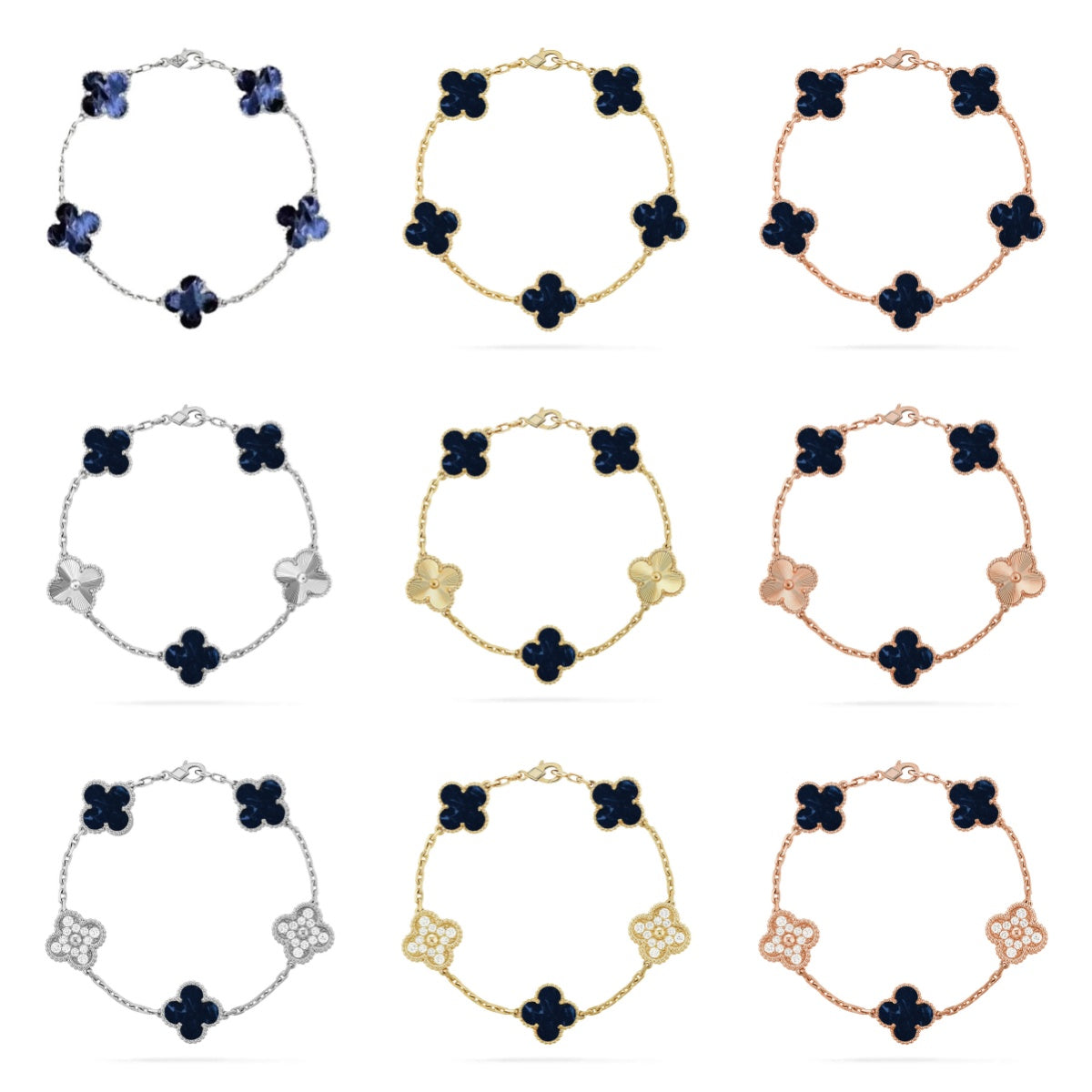 [Lumi Jewels]CLOVER 5 MOTIF PIETERSITE BRACELET COLLECTION