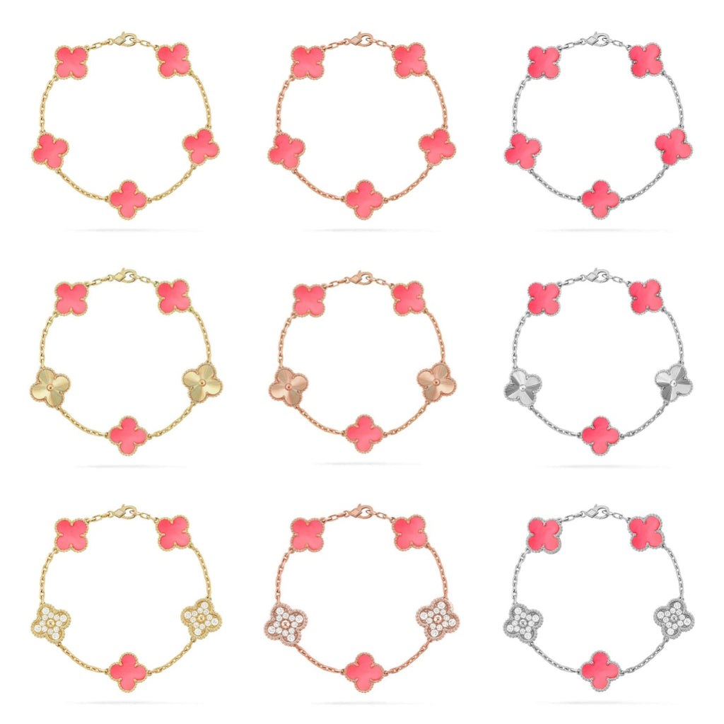 [Lumi Jewels] CLOVER 5 MOTIFS  PINK MOP BRACELET COLLECTION