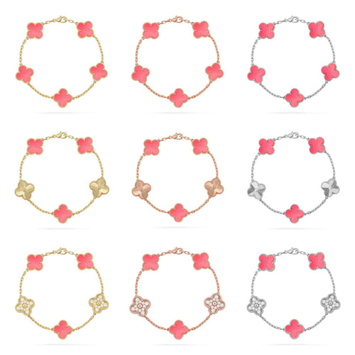 [Lumi Jewels] CLOVER 5 MOTIFS  PINK MOP BRACELET COLLECTION