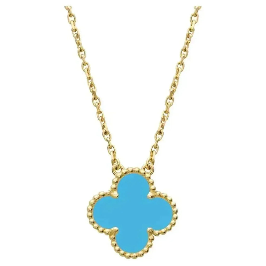 [Lumi Jewels]CLOVER 15MM VINTAGE TURQUOISE NECKLACE