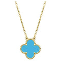 [Lumi Jewels]CLOVER 15MM VINTAGE TURQUOISE NECKLACE
