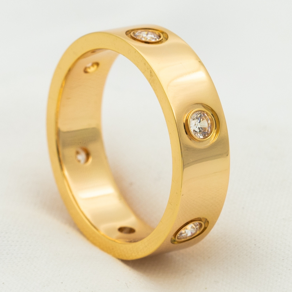 [Lumi Jewels]LOVE RING 5.5MM 6 DIAMONDS PINK GOLD