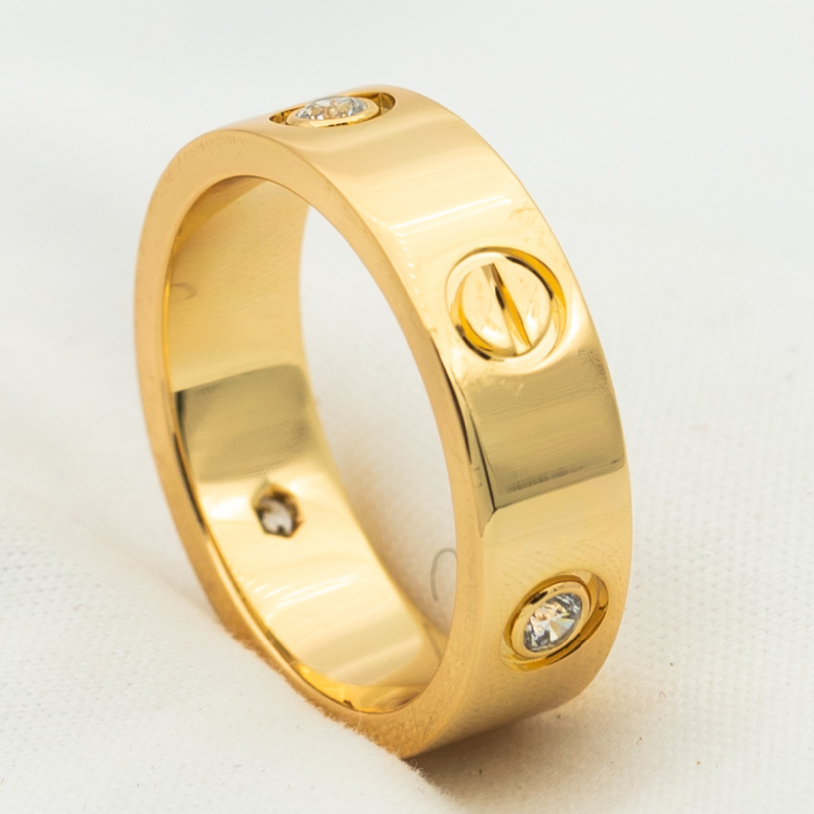 [Lumi Jewels]LOVE RING 5.5MM 3 DIAMONDS PINK GOLD