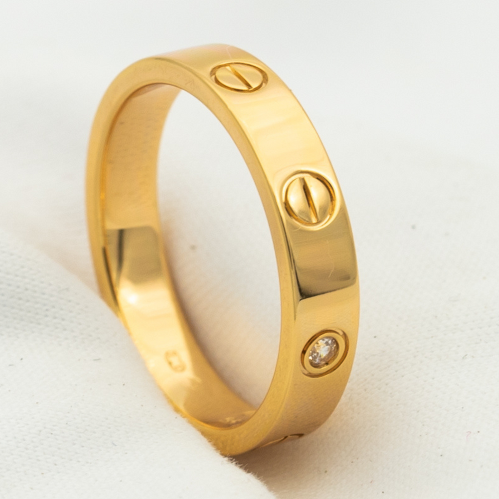 [Lumi Jewels]LOVE RING 4MM 1 DIAMOND PINK GOLD