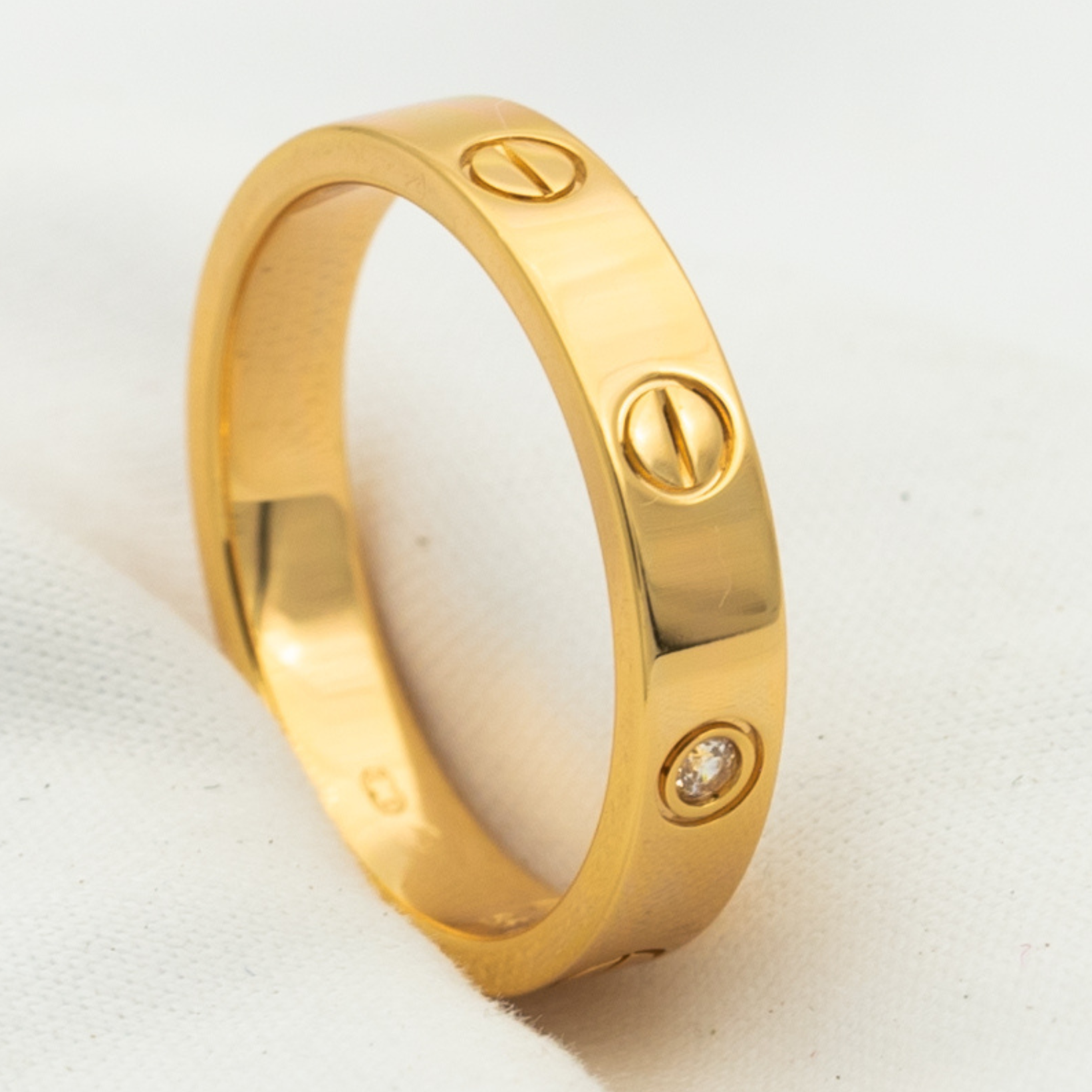 [Lumi Jewels]LOVE RING 4MM 1 DIAMOND PINK GOLD