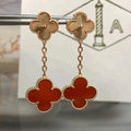 [Lumi Jewels]CLOVER 2 MOTIF  LASER CARNELIAN EARRINGS