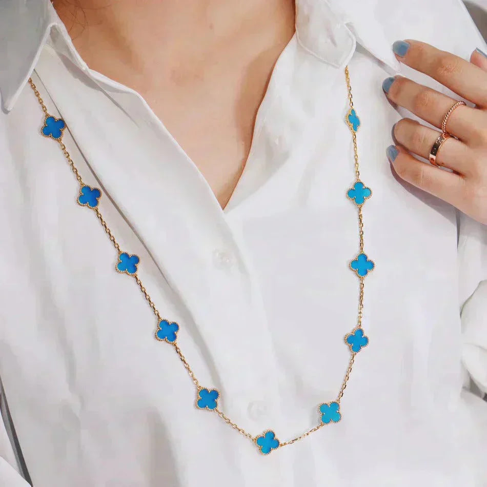 [Lumi Jewels]CLOVER 20 MOTIFS BLUE AGATE GOLD