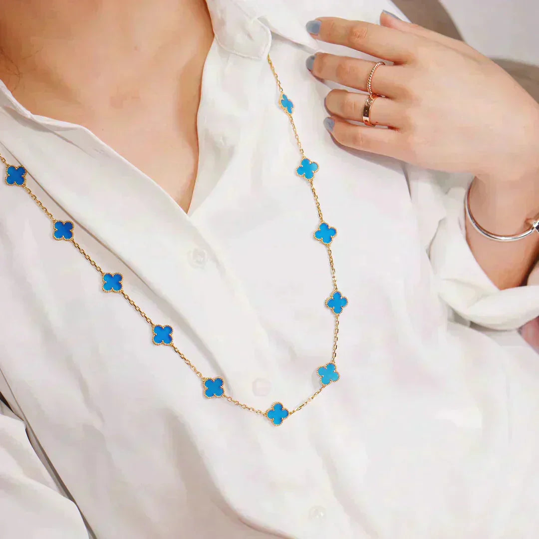 [Lumi Jewels]CLOVER 20 MOTIFS BLUE AGATE GOLD