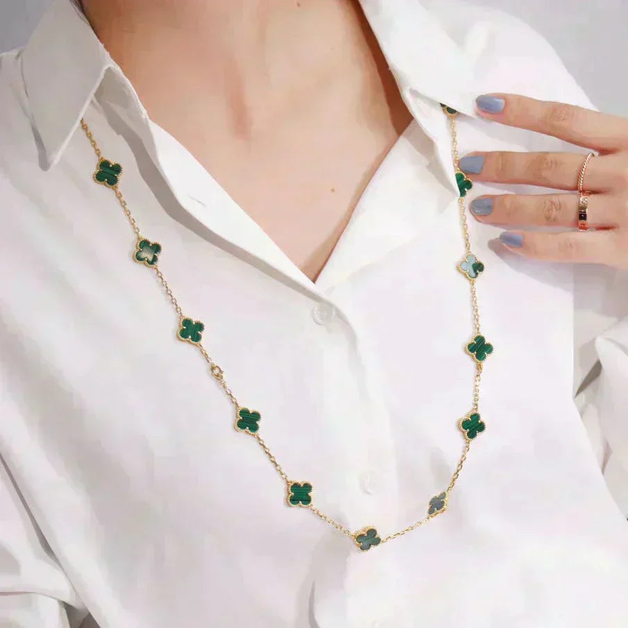 [Lumi Jewels]CLOVER 20 MOTIFS MALACHITE GOLD