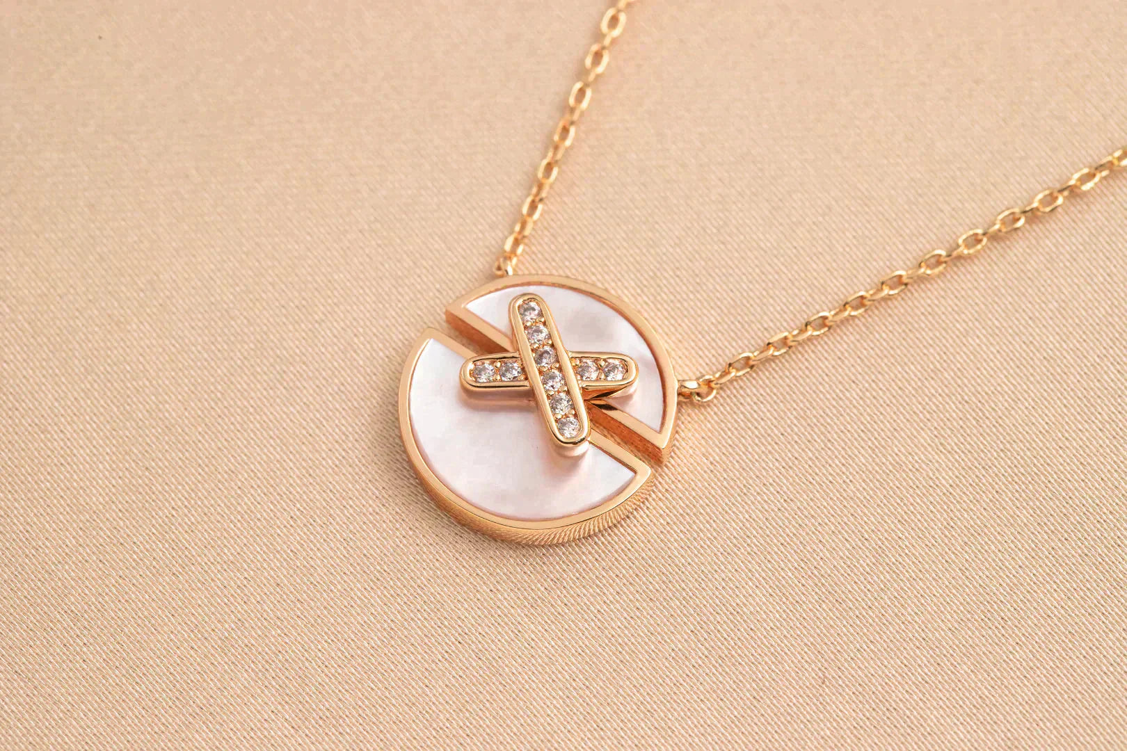 [Lumi Jewels]JEUX DE ROSE GOLD DIAMOND NECKLACE