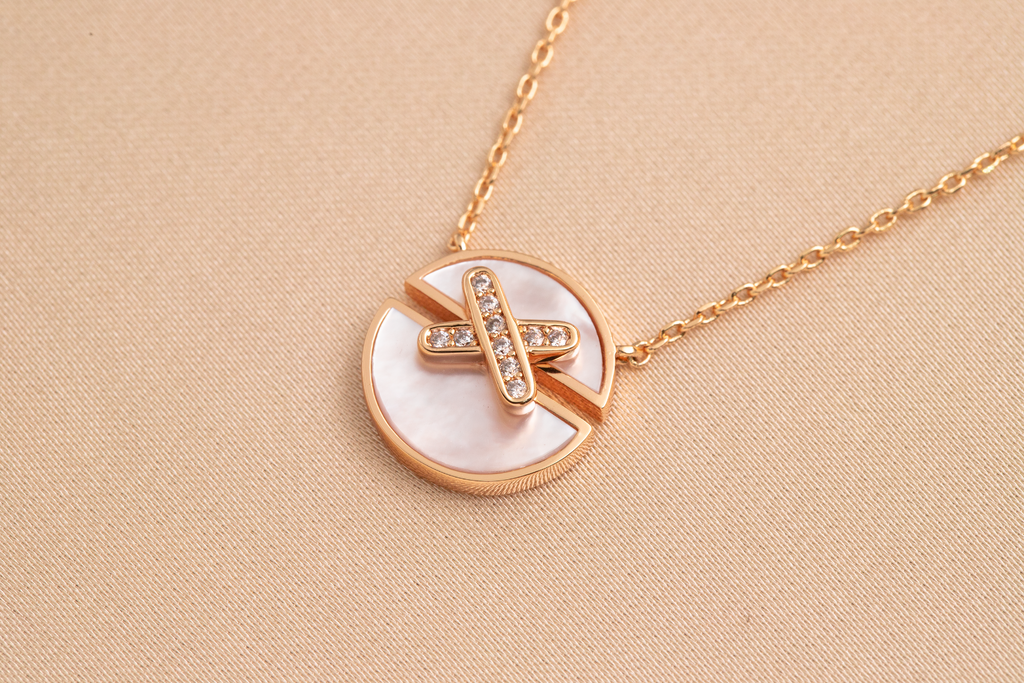 [Lumi Jewels]JEUX DE PINK GOLD DIAMOND NECKLACE