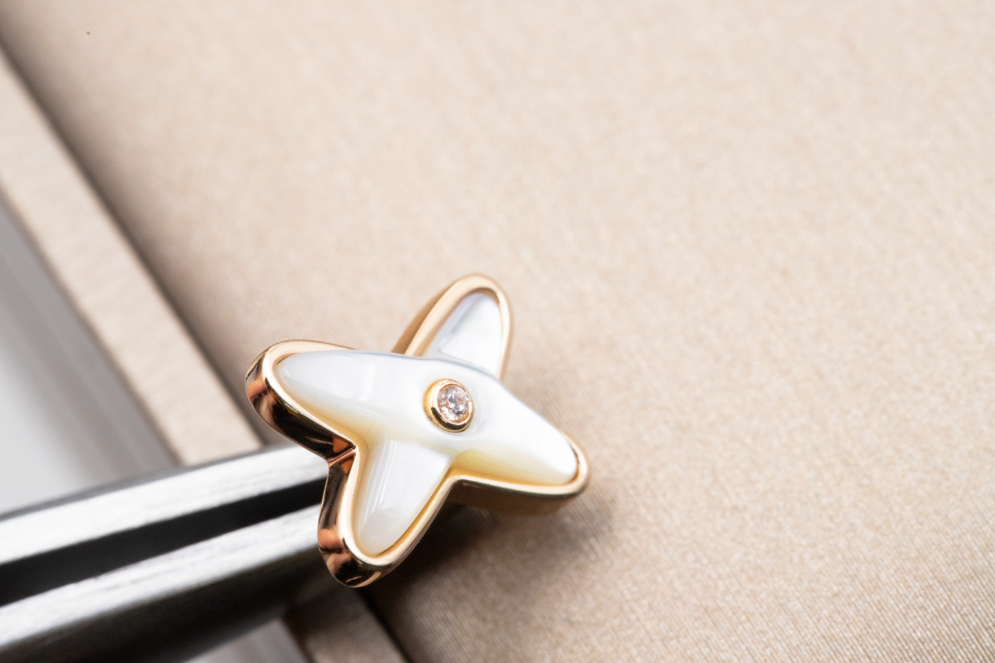 [Lumi Jewels]JEUX DE WHITE MOP PINK GOLD DIAMOND EARRINGS