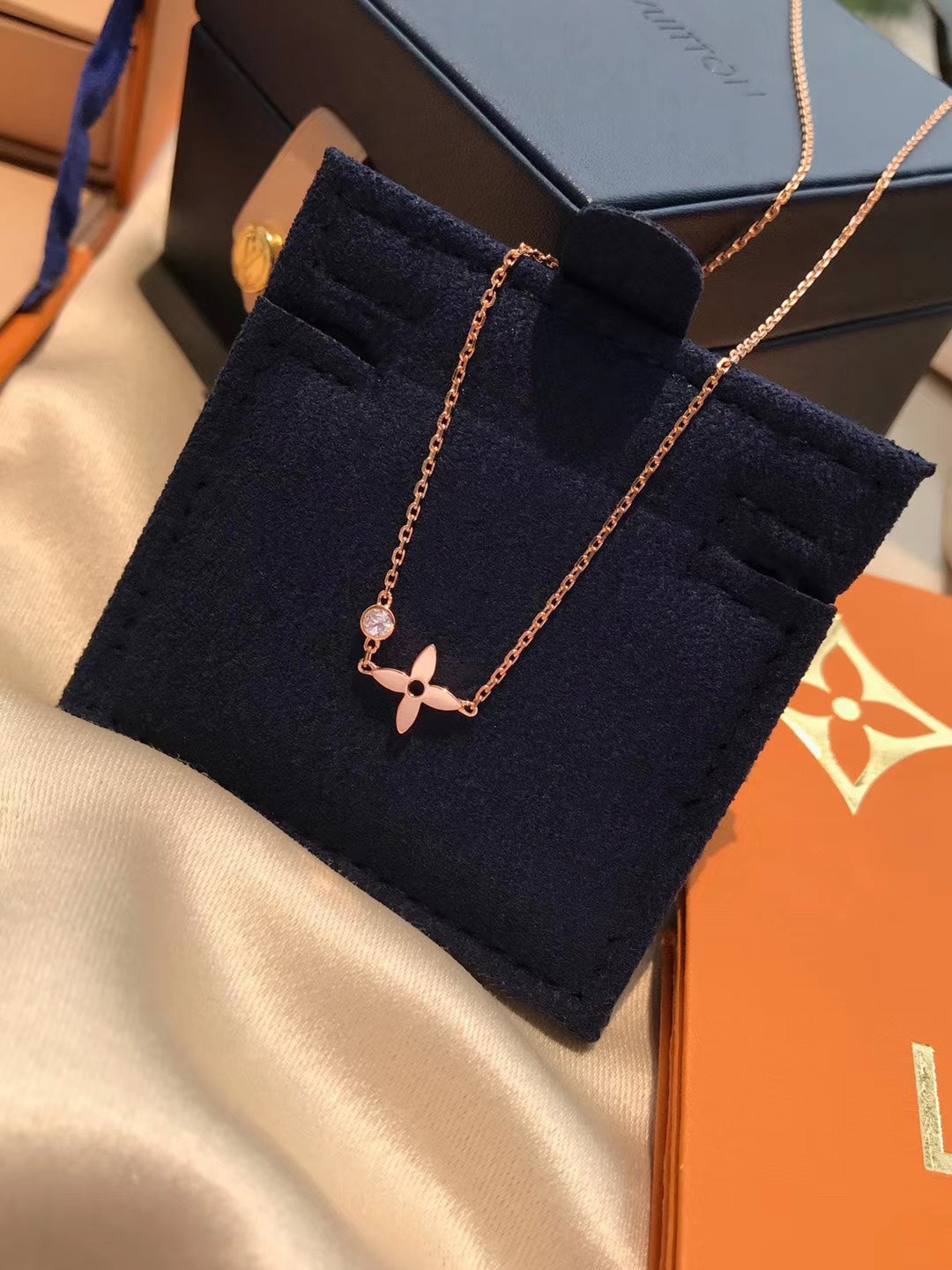 [Lumi Jewels]BLOSSOM PENDANT PINK GOLD AND DIAMOND