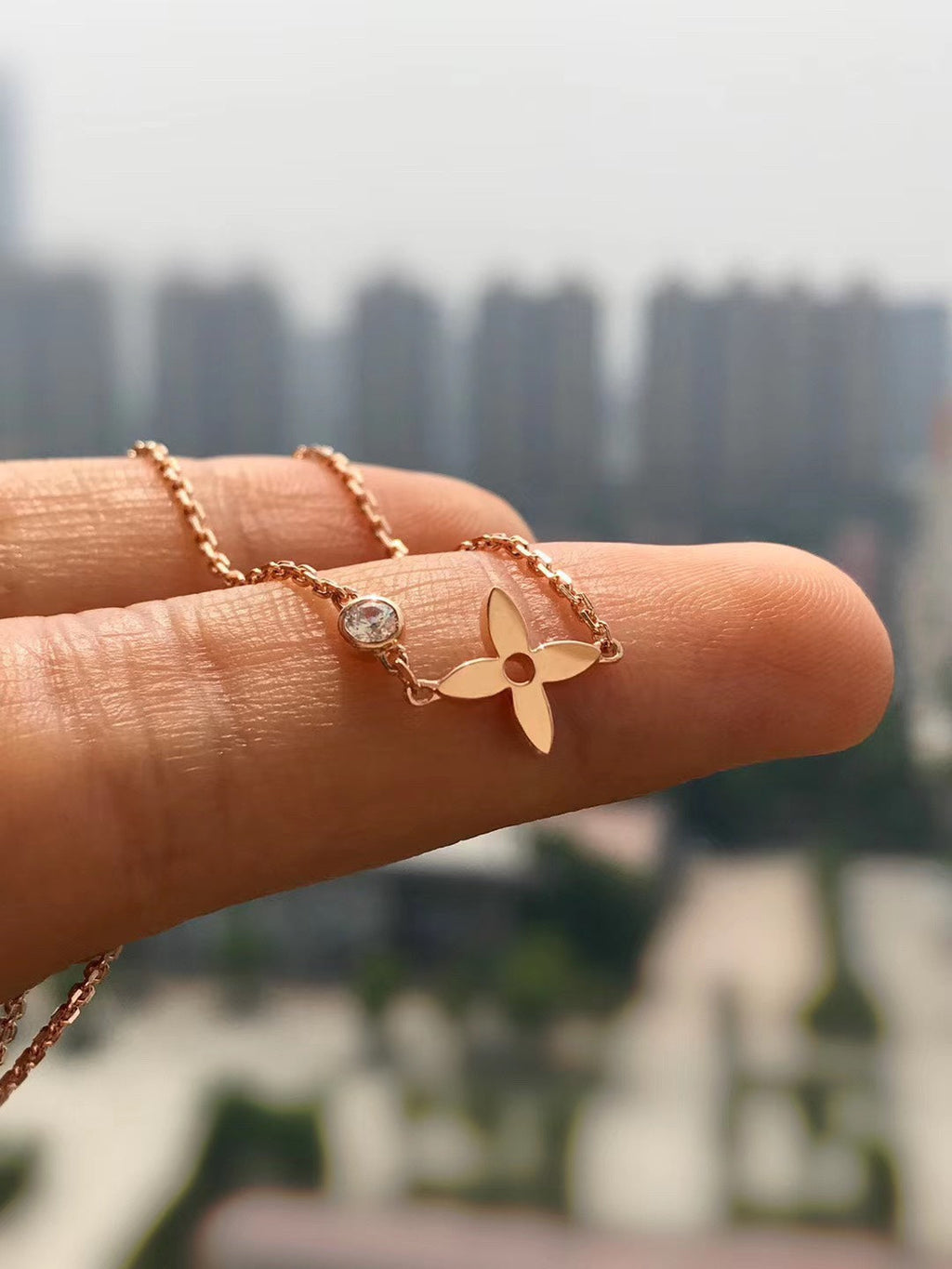 [Lumi Jewels]BLOSSOM PENDANT PINK GOLD AND DIAMOND