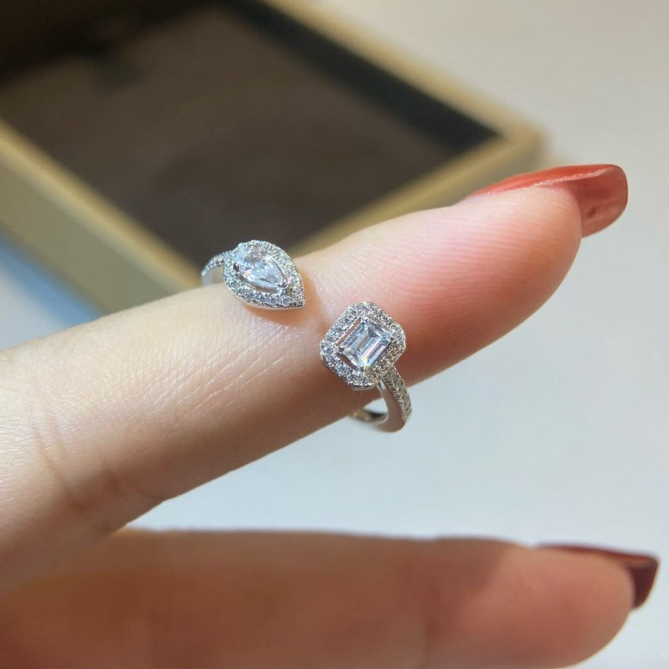 [Lumi]MY TWIN TOI & MOI SILVER DIAMOND RING