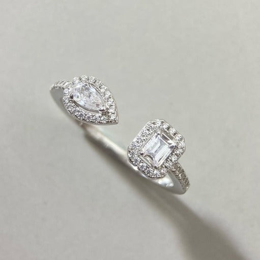 [Lumi]MY TWIN TOI & MOI SILVER DIAMOND RING