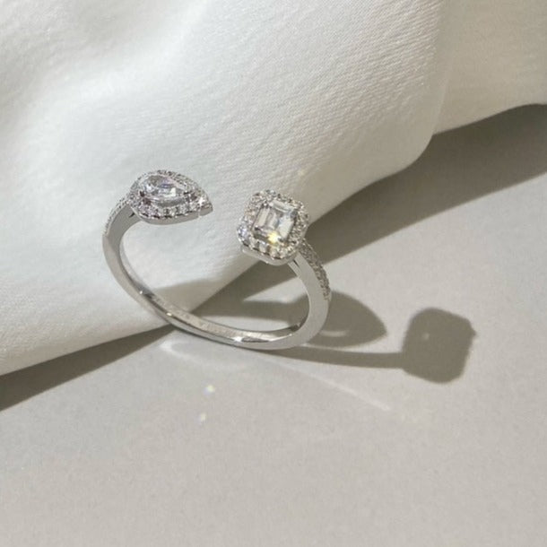 [Lumi]MY TWIN TOI & MOI SILVER DIAMOND RING