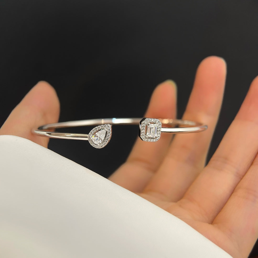 [Lumi]JONC FLEX MY TWIN TOI & MOI SILVER DIAMOND BRACELET