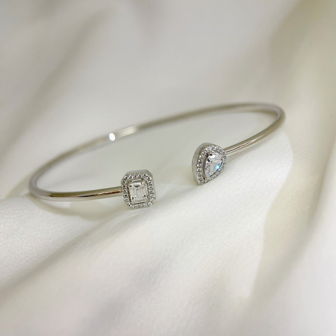 [Lumi]JONC FLEX MY TWIN TOI & MOI SILVER DIAMOND BRACELET