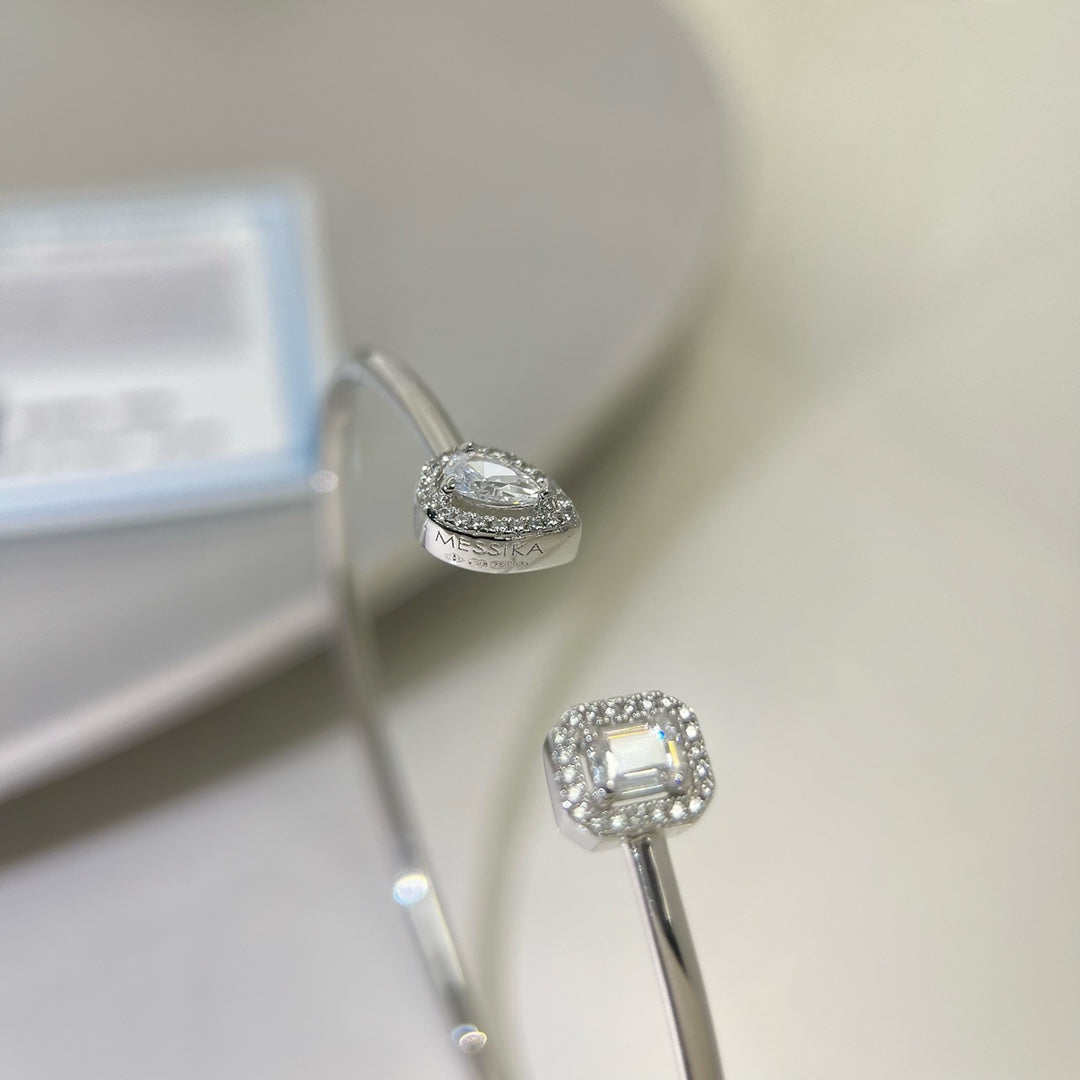 [Lumi]JONC FLEX MY TWIN TOI & MOI SILVER DIAMOND BRACELET