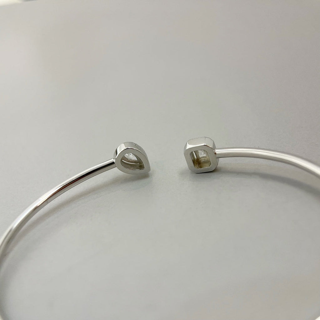 [Lumi]JONC FLEX MY TWIN TOI & MOI SILVER DIAMOND BRACELET