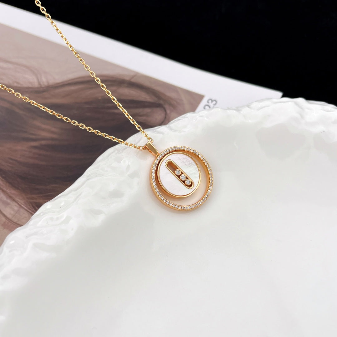 [Lumi]LUCKY MOVE MM NACRE BLANCHE DIAMOND NECKLACE