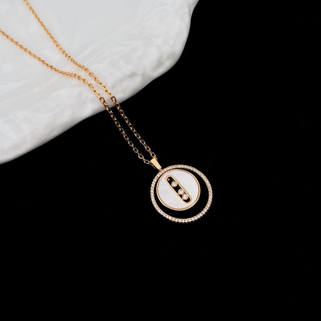 [Lumi]LUCKY MOVE MM NACRE BLANCHE DIAMOND NECKLACE