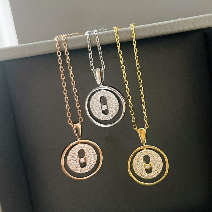 [Lumi]LUCKY MOVER PM PAVED NECKLACE