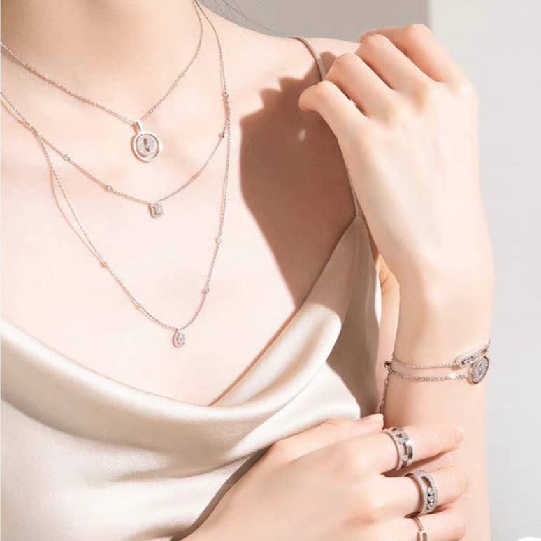 [Lumi]LUCKY MOVER PM PAVED NECKLACE
