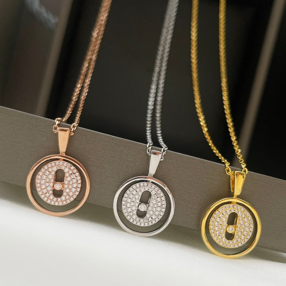 [Lumi]LUCKY MOVER PM PAVED NECKLACE