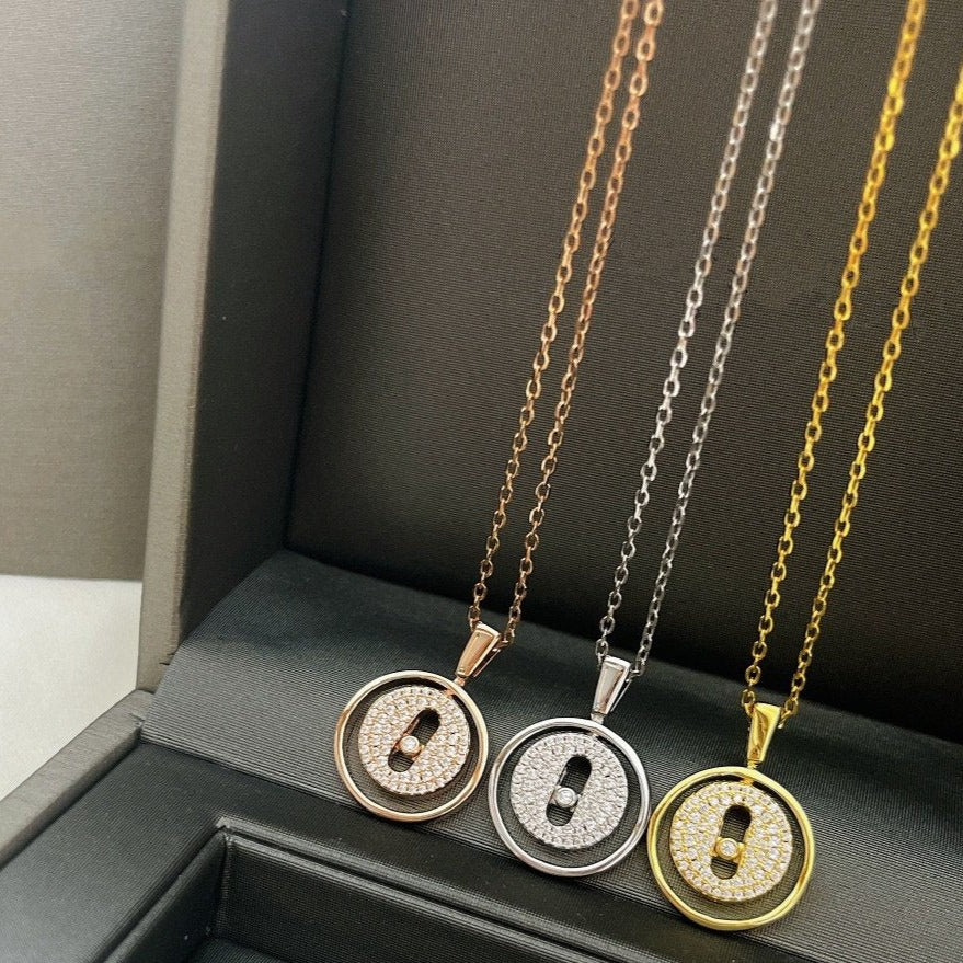 [Lumi]LUCKY MOVER PM PAVED NECKLACE