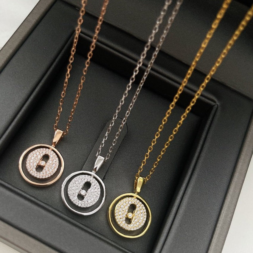 [Lumi]LUCKY MOVER PM PAVED NECKLACE