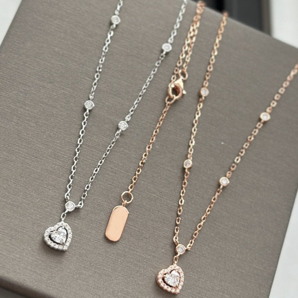 [Lumi]JOY HEART DIAMOND NECKLACE