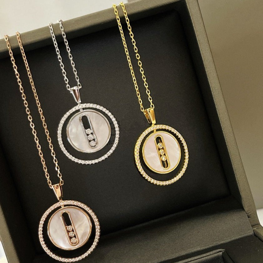 [Lumi]LUCKY MOVE MM NACRE BLANCHE DIAMOND NECKLACE