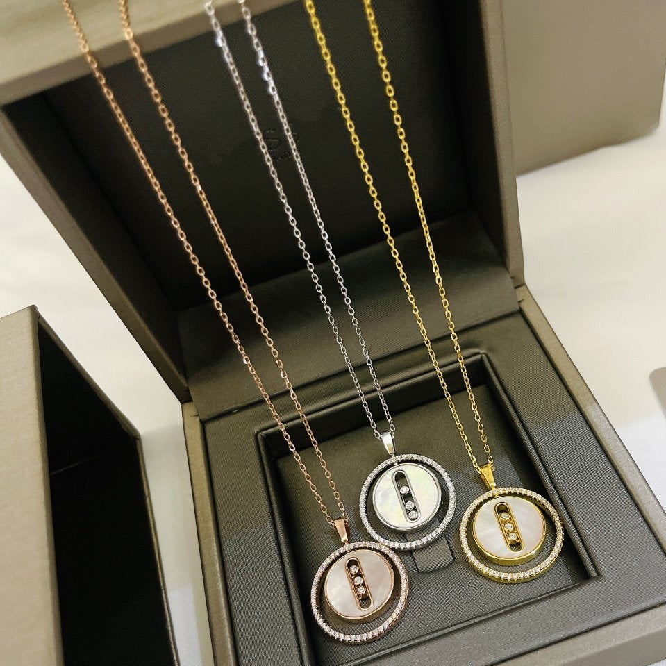 [Lumi]LUCKY MOVE MM NACRE BLANCHE DIAMOND NECKLACE