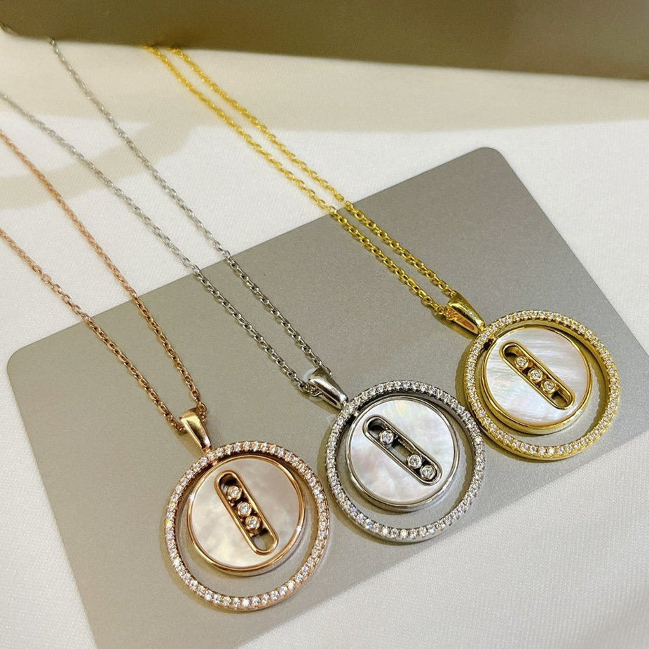 [Lumi]LUCKY MOVE MM NACRE BLANCHE DIAMOND NECKLACE