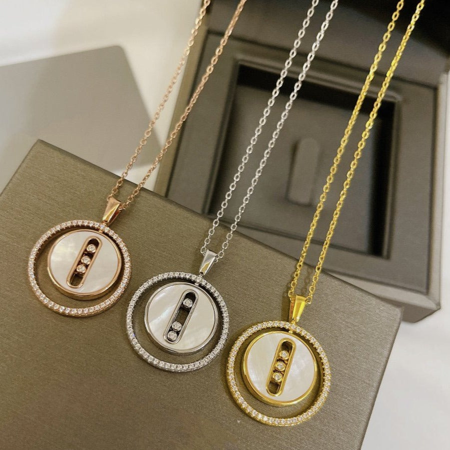 [Lumi]LUCKY MOVE MM NACRE BLANCHE DIAMOND NECKLACE