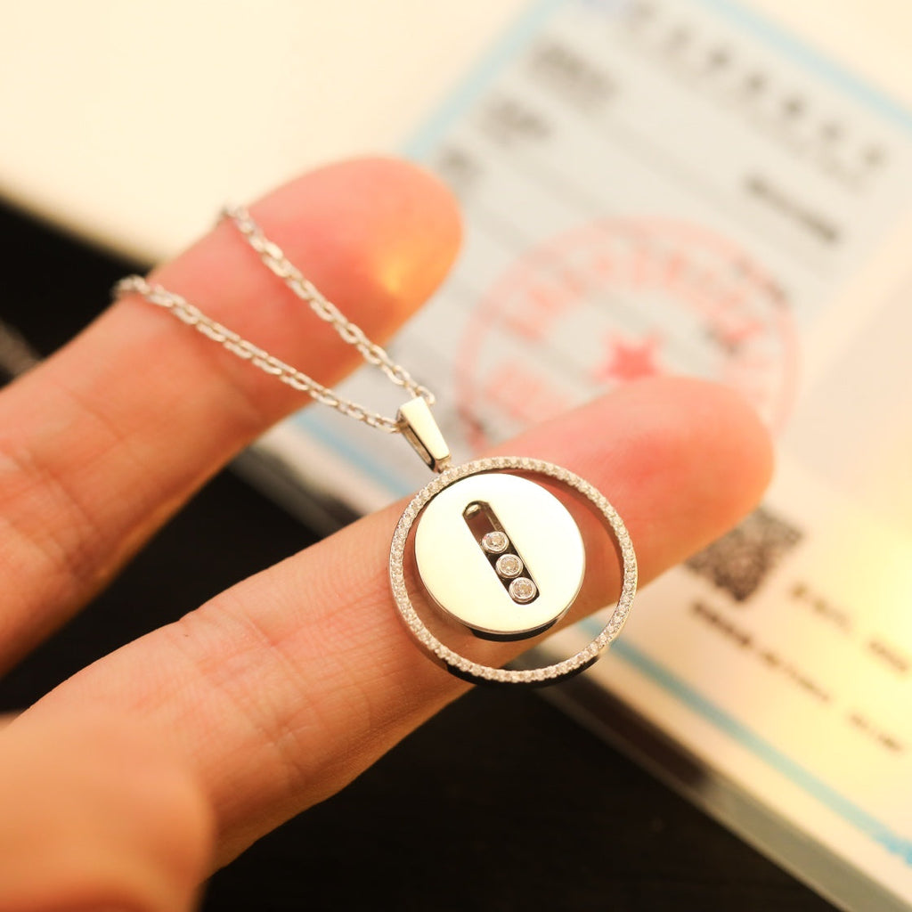 [Lumi]LUCKY MOVE MM SILVER DIAMOND NECKLACE