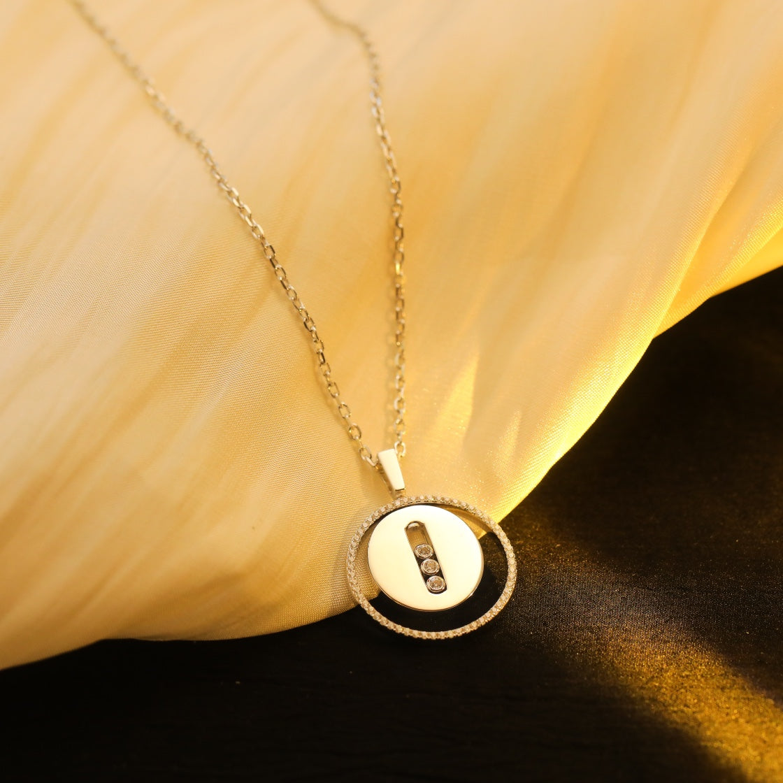 [Lumi]LUCKY MOVE MM SILVER DIAMOND NECKLACE
