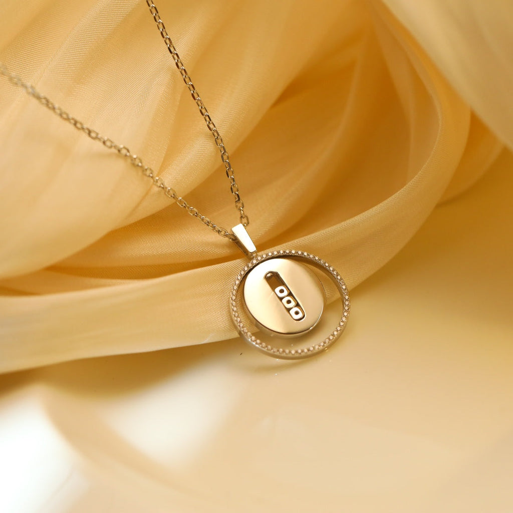 [Lumi]LUCKY MOVE MM SILVER DIAMOND NECKLACE