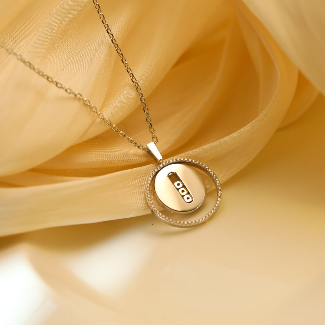 [Lumi]LUCKY MOVE MM SILVER DIAMOND NECKLACE